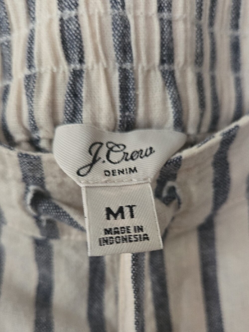 J. Crew Navy & White Striped Cotton-Linen Chinos - Picture 2 of 6